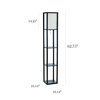 Simple Designs Floor Lamp Etagere Organizer Storage Shelf with Linen Shade, Black LF1014-BLK